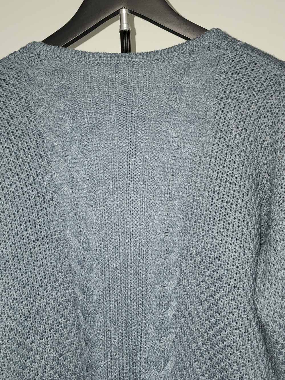 debut Open-Front Cable Knit Cardigan - Slate Blue - Picture 3 of 9